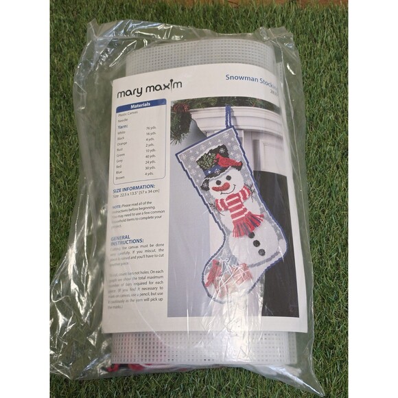 Mary Maxim Other - Mary Maxim Snowman Stocking  Plastic Canvas Kit #28391 22.5 x 13.5" New Sealed
